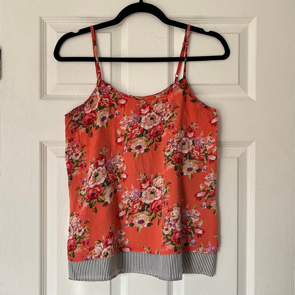 Hive & Honey Floral / Striped Layered Cami Top - Size M